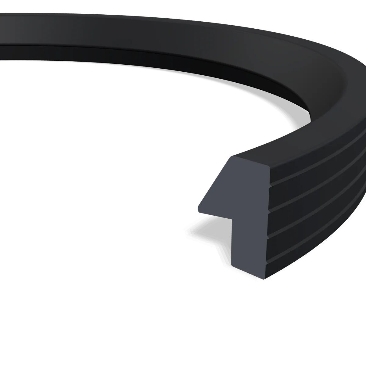 Single-lip sealing ring in section